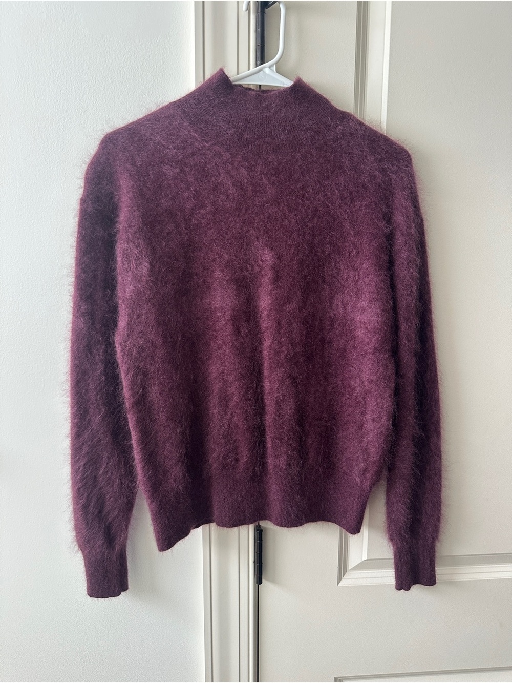 Aritzia Cashmere Mock Neck Sweater in Deep Plum